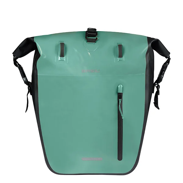Basil egyoldalas t&aacute;ska Rivo L Single Bag- v&iacute;zhatlan- MIK Hooks- 25-31 L- ez&uuml;st z&ouml;ldfekete (4)